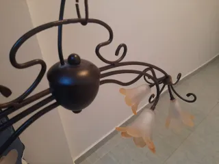 Lámpara de techo metal y cristal