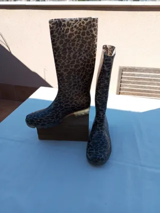 Botas de agua estampado leopardo