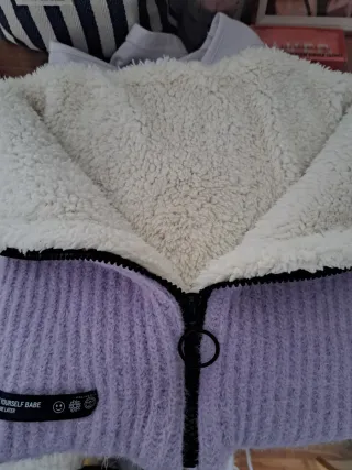 Conjunto gorro y bufanda niña lila