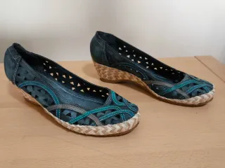 Bailarinas Samoa Piel Azul/Verde Talla 38