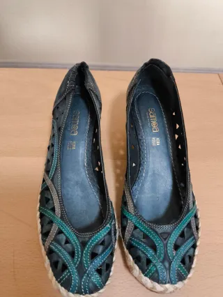 Bailarinas Samoa Piel Azul/Verde Talla 38