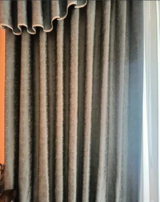 2 caídas de cortinas azul y blancas