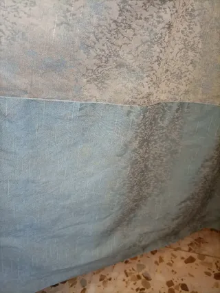 2 caídas de cortinas azul y blancas