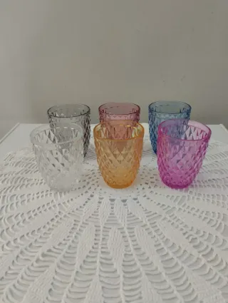 Set 6 Bicchieri Vetro Multicolore