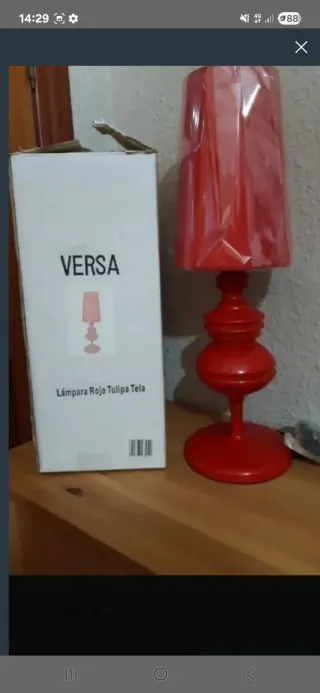 2 Lámparas preciosas Versa Rojas Tulipa Tela