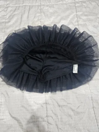Falda Zara tul volantes negra XS