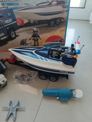 Playmobil City Action 5187 Camión Policía y Barco