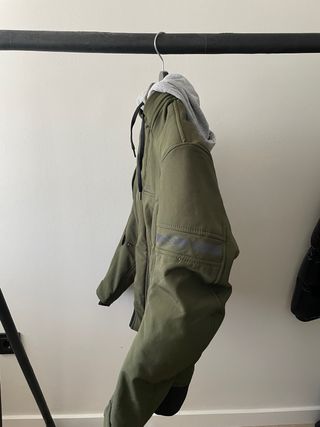 Chaqueta Moto IXS Verde con Capucha para Mujer