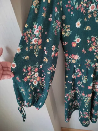 Vestido verde estampado floral