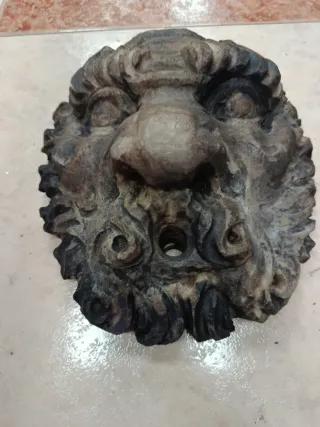 Antigua Escultura Mármol Cabeza Mascarón