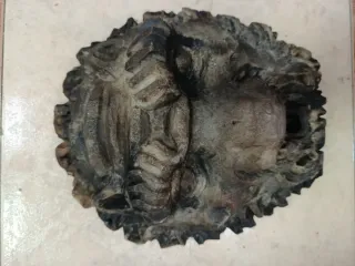 Antigua Escultura Mármol Cabeza Mascarón