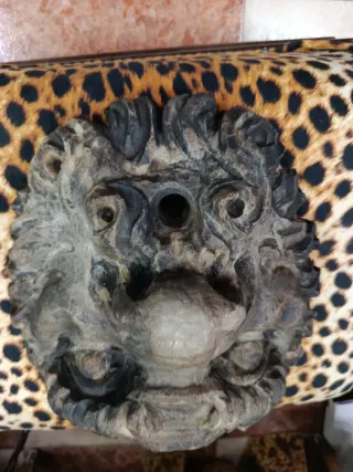 Antigua Escultura Mármol Cabeza Mascarón