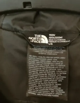 Chaqueta impermeable The North Face negro L niño