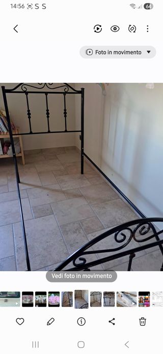 Letto singolo in ferro battuto