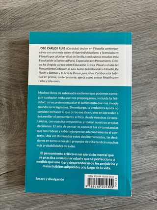 Libro El arte de pensar de Jose Carlos Ruiz