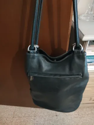 Borsa in pelle donna blu con Manici.