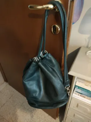 Borsa in pelle donna blu con Manici.