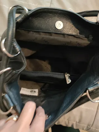 Borsa in pelle donna blu con Manici.