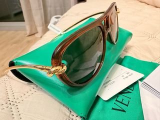 Occhiali da sole Bottega Veneta marroni e dorati