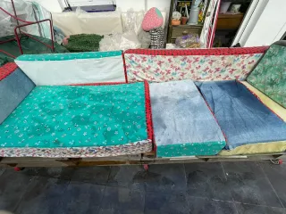 Sofá exterior palets con espumas a medida