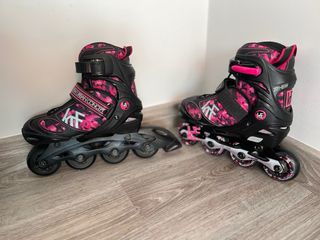 Patines en línea niña camuflaje rosa Talla 30/33