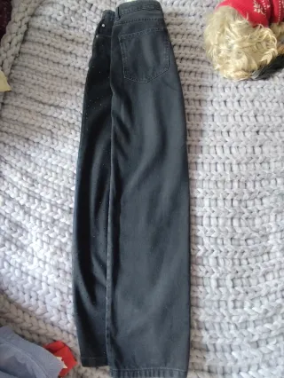 Pantalón Jeans Negro Brillantes Talla 40