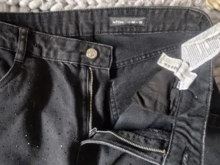 Pantalón Jeans Negro Brillantes Talla 40