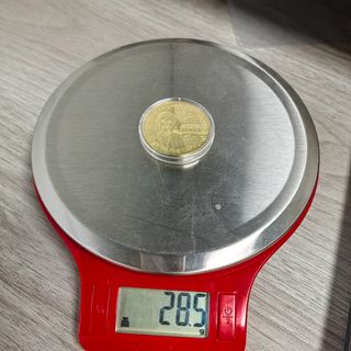 5 MONEDAS PAPA FRANCISCO BAÑADAS EN ORO