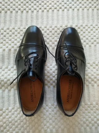 Zapatos Hombre Andrea Chenier T 39. Negro.Piel.