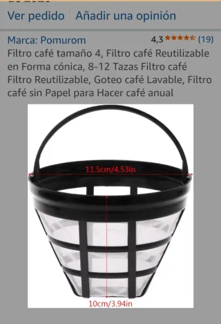 Filtro Cafetera Eléctrica