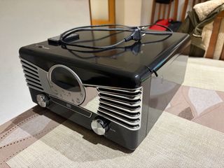 Tocadiscos Negro y Plateado