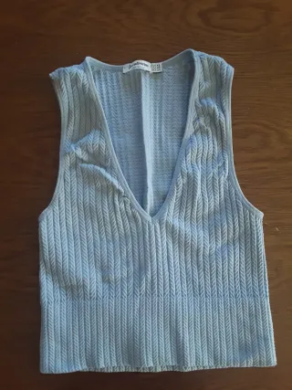 Top tirantes Stradivarius azul Talla XS