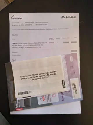 Portátil Gaming Lenovo LOQ 15ARP9 (Garantía)