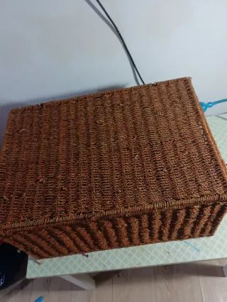 Caja de almacenaje de mimbre