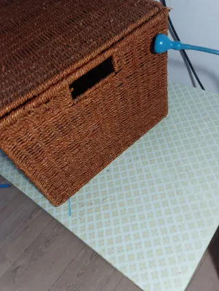 Caja de almacenaje de mimbre