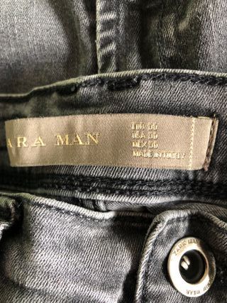 2 Pantalones Vaqueros Pitillo Zara Gris