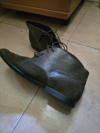 Botines Camper Cuero Verde Oliva