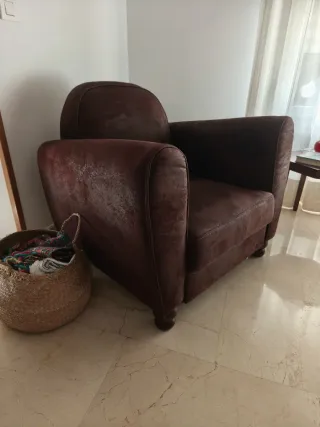 Butaca individual piel marrón