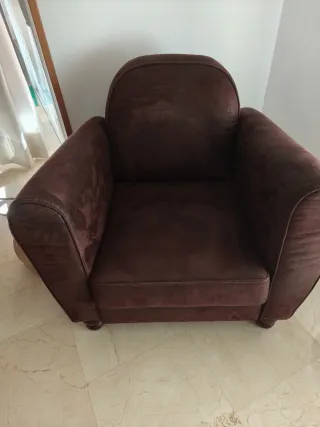 Butaca individual piel marrón