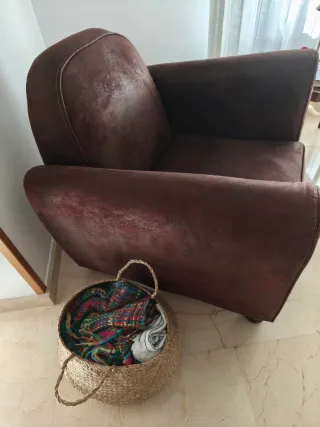 Butaca individual piel marrón