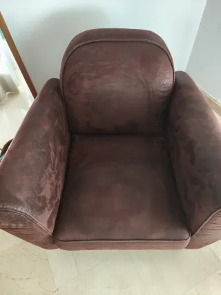 Butaca individual piel marrón