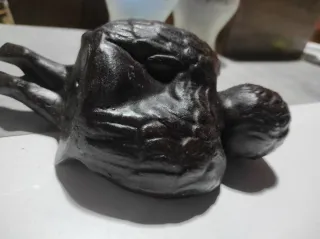 Ángel de arcilla marrón vintage