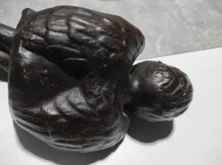 Ángel de arcilla marrón vintage