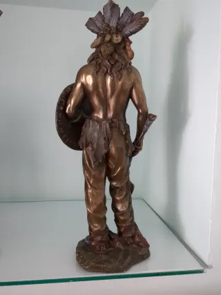 Figura Indio Americano Resina Bronce