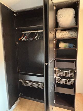 Armario 3 puertas madera negro