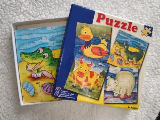 Set 4 Puzzle Legno Animali