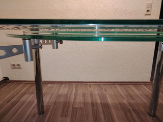 Mesa de cristal ampliable con efecto gotas