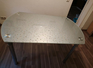 Mesa de cristal ampliable con efecto gotas