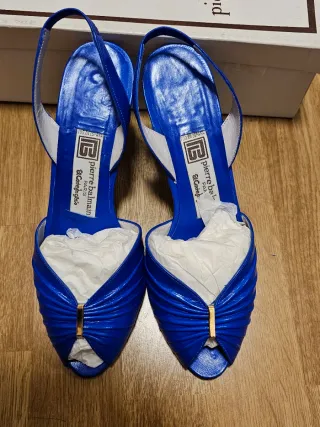 Zapatos Pierre Balmain París Azul Talla 37