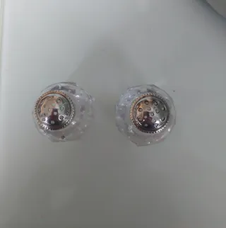 Salero y pimentero de plata y cristal